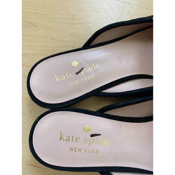 KATE Spade BNWT "Berkley" Slip On Mule Women EW Slide Black Suede - Picture 5 of 9